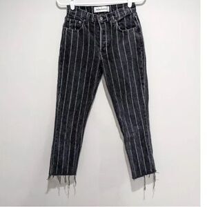 REFORMATION ROPER JEANS Washed out dark grey/black w/ white pinstripes. Size 29
